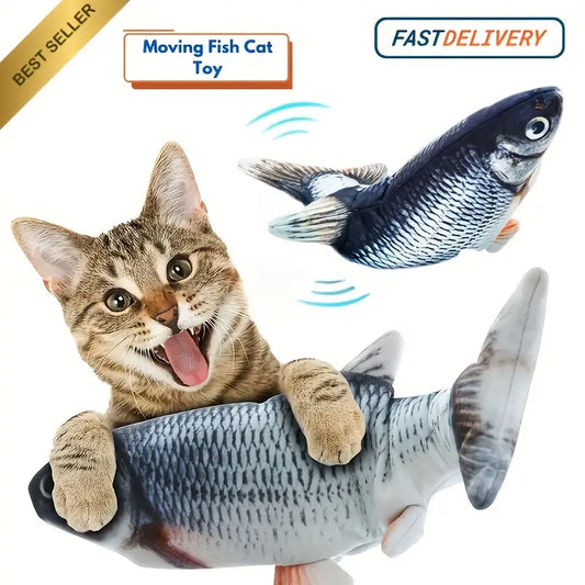 Floppy Moving Fish Cat Toy Realistic Interactive Dancing Wiggle Pet Herb Toy Gift